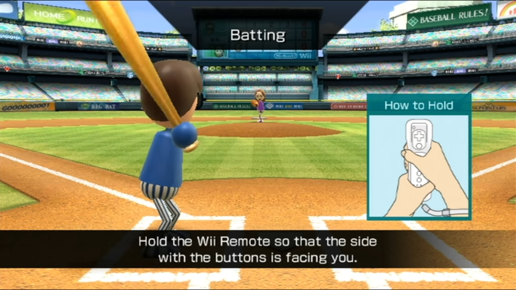 A screenshot of the How to Play screen, showing a diagram of how the Wiimote is meant to be held.